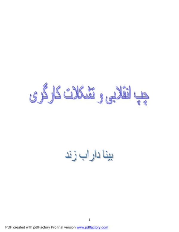 چپ انقلابی وتشکلات کارگری.بیناداراب زند